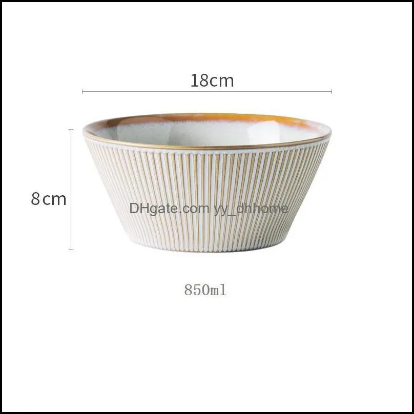 bowls kiln color glazed personality 850ml ceramic bowl noodle salad european style tableware china porcelain