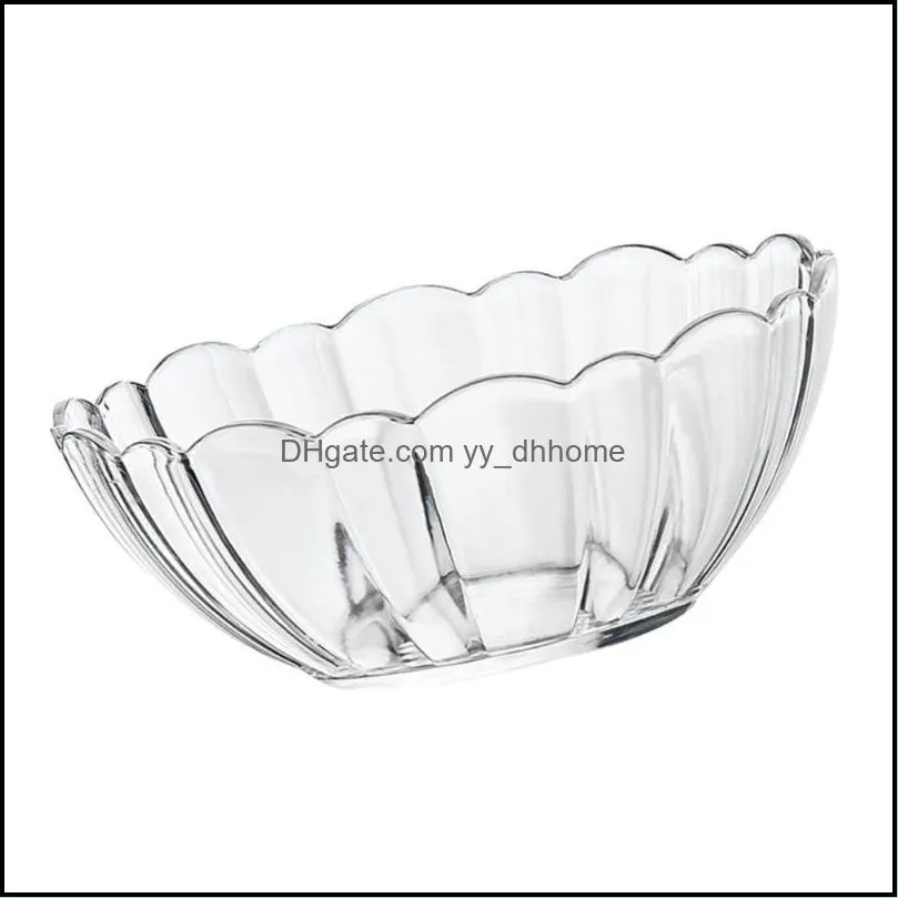 bowls acrylic round clear salad bowl serving lotus for fruit vegetable dessert snack (13.2cm)