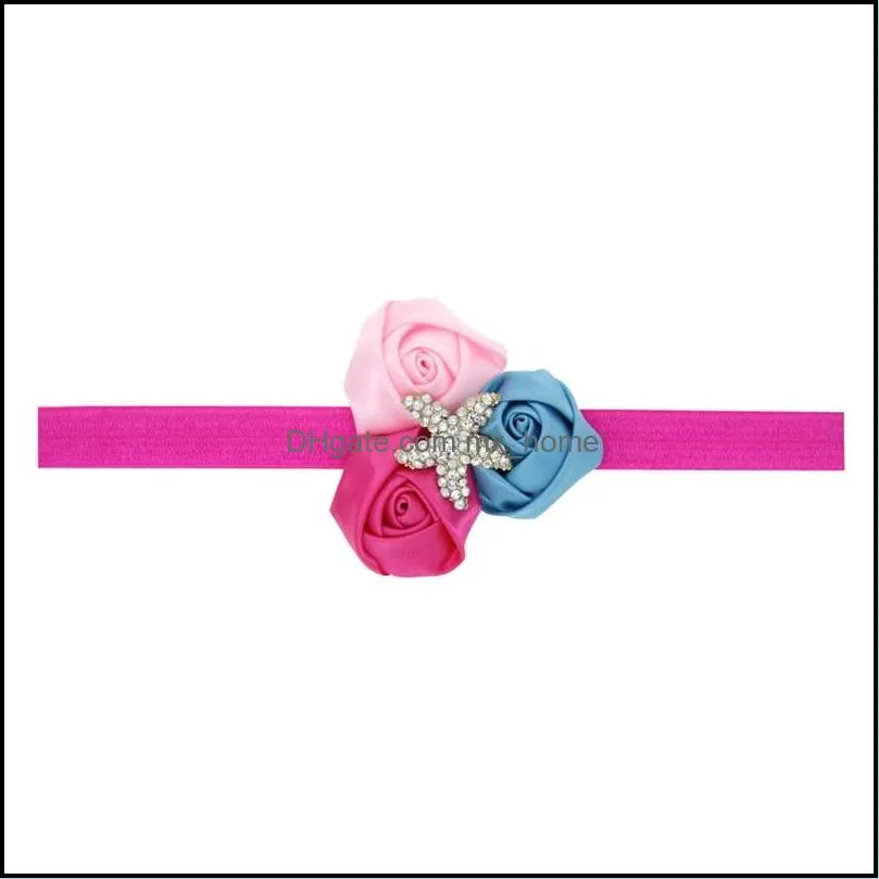 baby flower hair band rose starfish headband princess girl for party ribbon photography mxhome