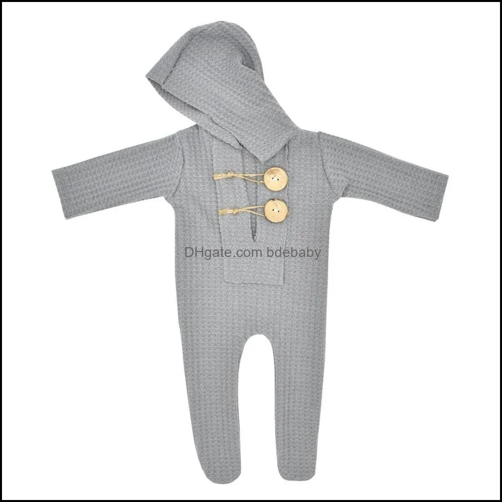 footed newborn romper infant baby photography prop jammies long sleeve hooded knitted rompers climb clothes bdebaby
