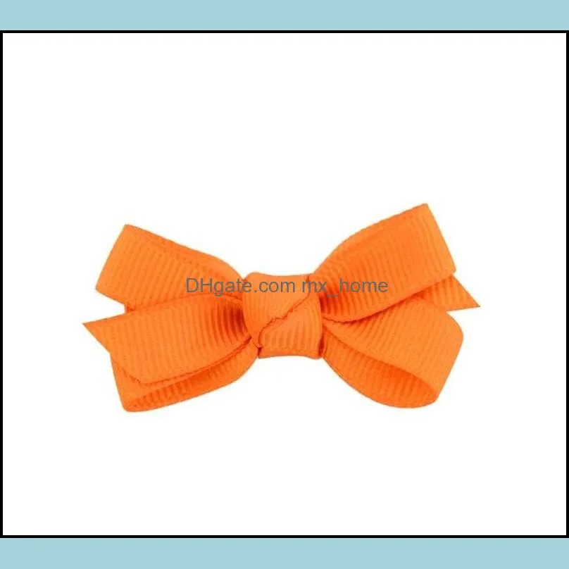 children bow hairs clips girl pure color ribbon side clip kids fashion hair accessories mxhome