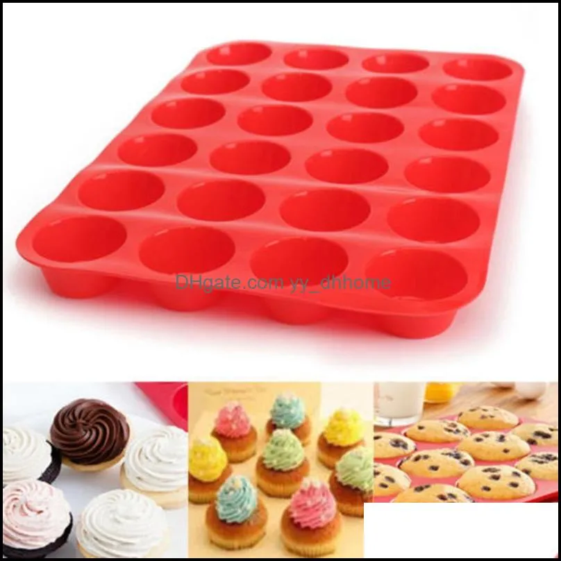 cavity mini muffin silicone soap  cupcake bakeware pan tray mould cake decorating tools mold#45 baking & pastry