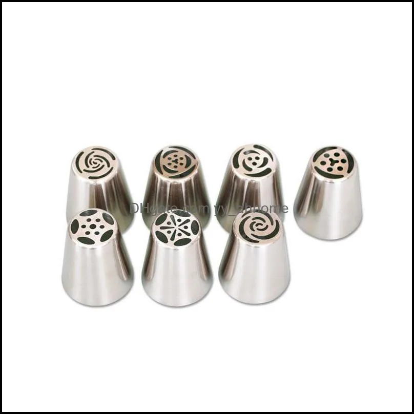 baking pastry tools 7/9/11/22pcs/set russian icing piping nozzles for cream tips stainless steel diy cake decorating