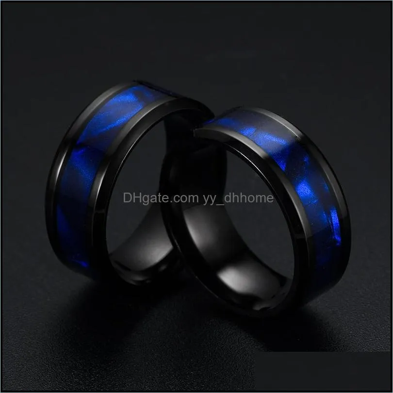 blue ring fashion titanium steel ring man retro ring stainless steel for women men jewelry