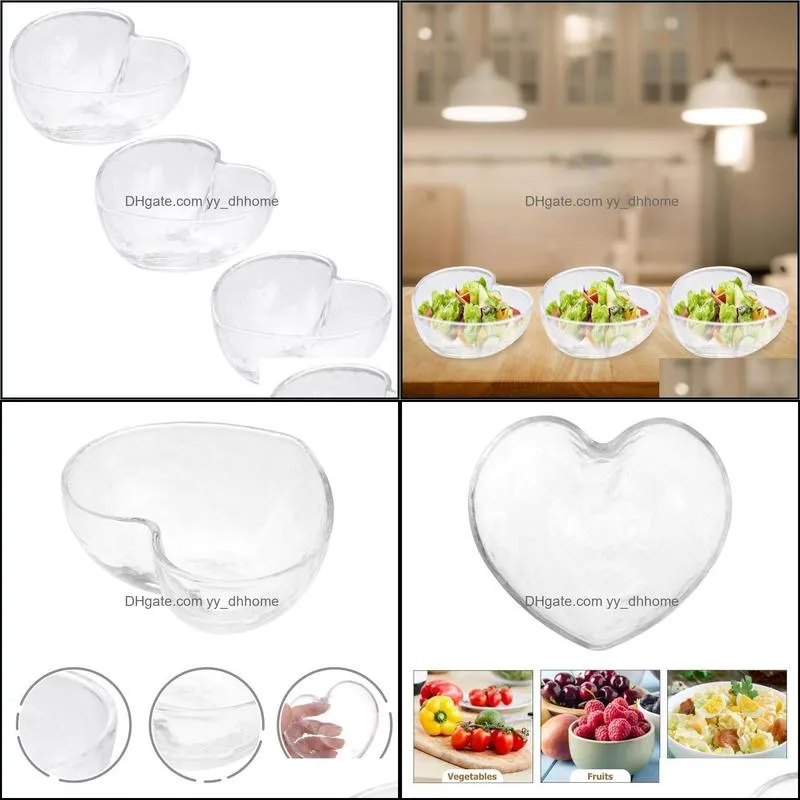 bowls 3pcs creative dessert glass serving (transparent)