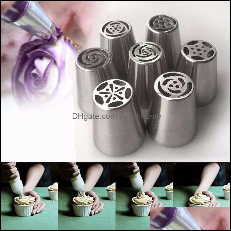 baking pastry tools 7/9/11/22pcs/set russian icing piping nozzles for cream tips stainless steel diy cake decorating