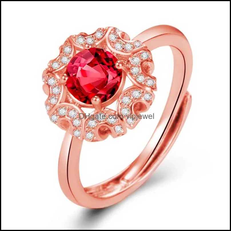 new fashion women rings rose gold color crystal inlay rings wedding engagement bands classic jewelry girl birthday gift