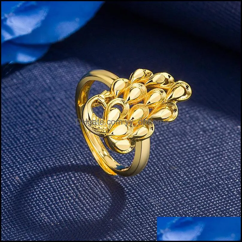 vintage jewelry peacock open ring for women gold plated gold plated open ring big peacock open ring bridal jewelry