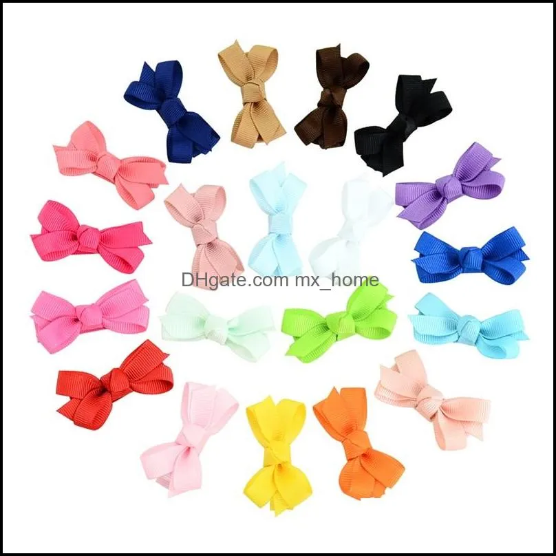 children bow hairs clips girl pure color ribbon side clip kids fashion hair accessories mxhome