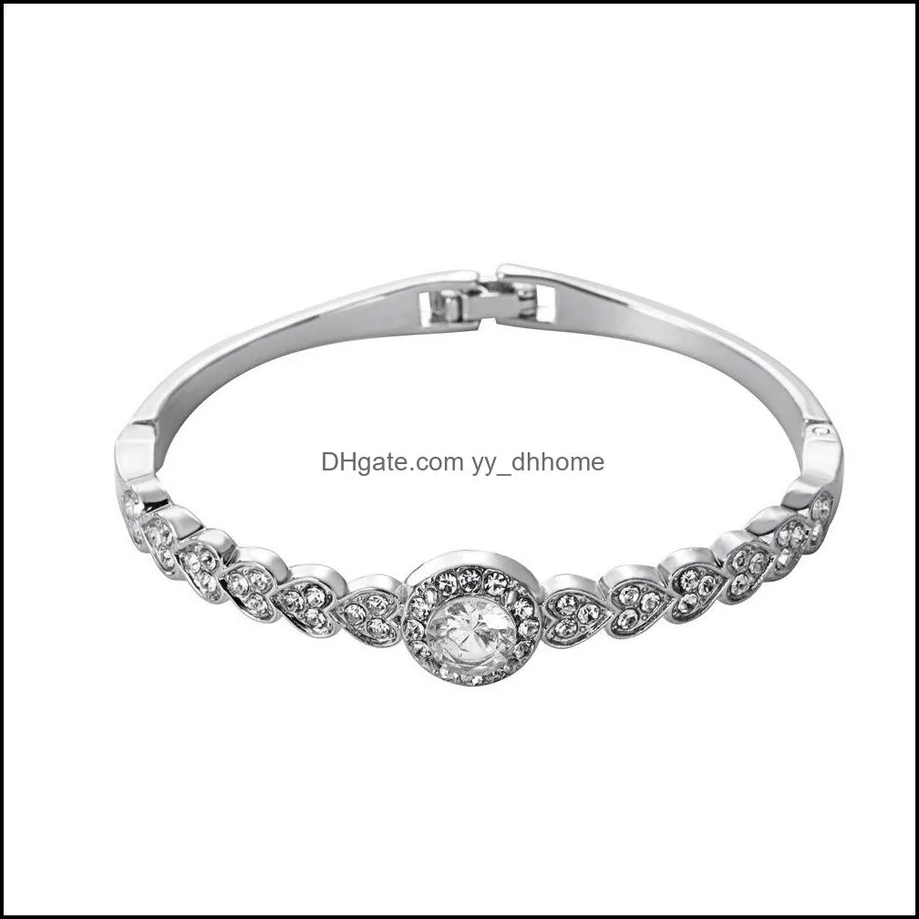 metal diamond bracelet simple retro full diamond love bracelet fashion personality jewelry women