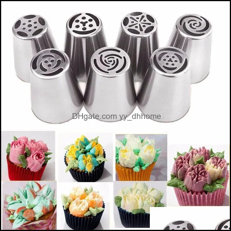 baking pastry tools 7/9/11/22pcs/set russian icing piping nozzles for cream tips stainless steel diy cake decorating