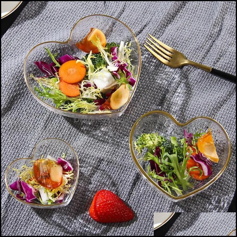 bowls nordic transparent glass fruit salad bowl noodle rice crystal heart shaped phnom penh breakfast kitchen tableware