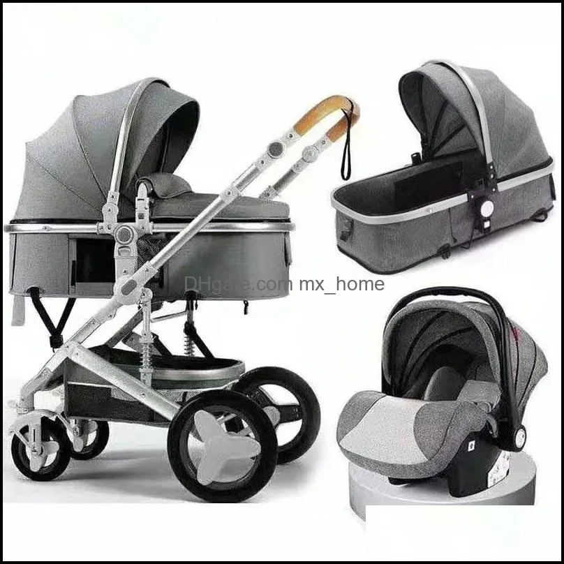 COCHE PARA BEBÉ + CANGURERA MILAN 3 EN 1 GRIS PREMIUM BABY