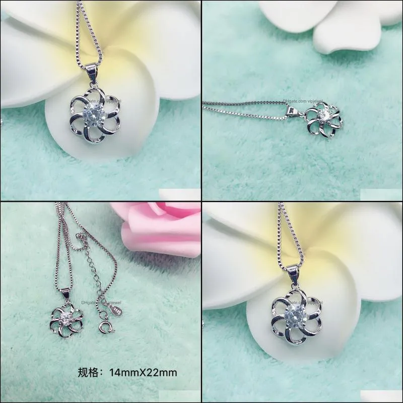 flower pendant necklace for women wholesale sweater christmas gifts long chains necklaces plated silver necklaces