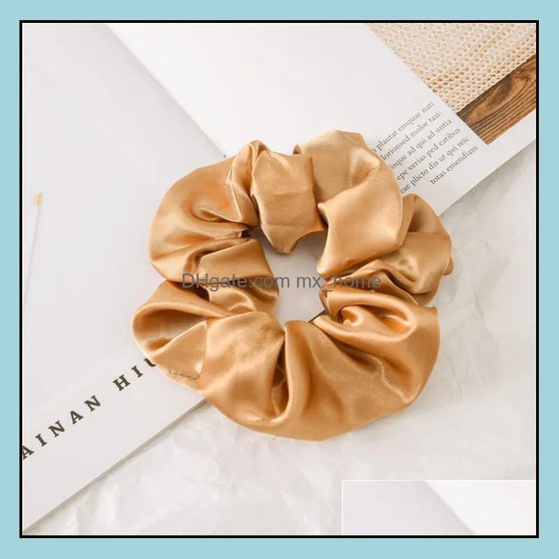 hair accessories solid scrunchies hairbands satin large intestine hair ties ropes girls ponytail holder 6 designs 1000pcs bt6641