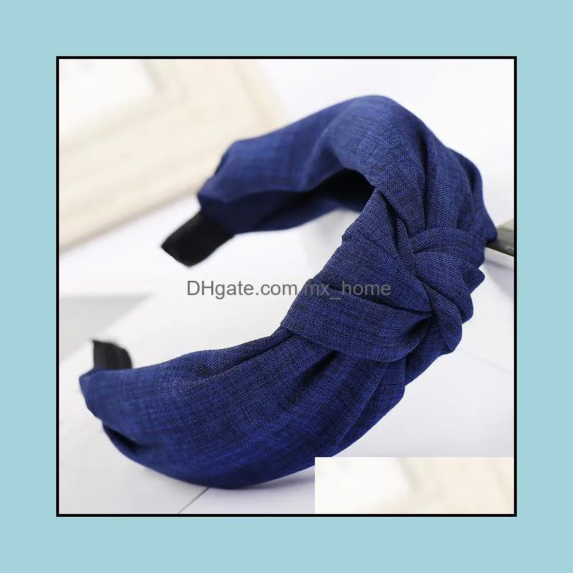 headband solid twist hairband bow knot cross tie cloth headwrap hair band hoop headwear hair bands accessories