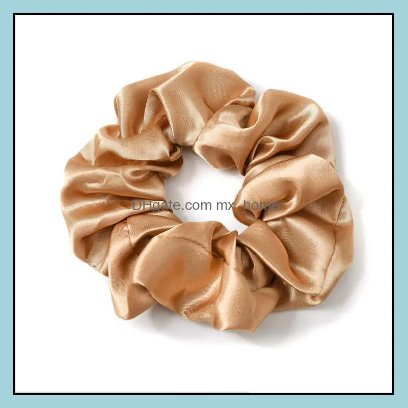hair accessories solid scrunchies hairbands satin large intestine hair ties ropes girls ponytail holder 6 designs 1000pcs bt6641