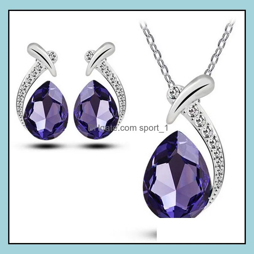 bridesmaid jewelry set for australian crystal jewellery silver necklaces pendants party jewelry sets