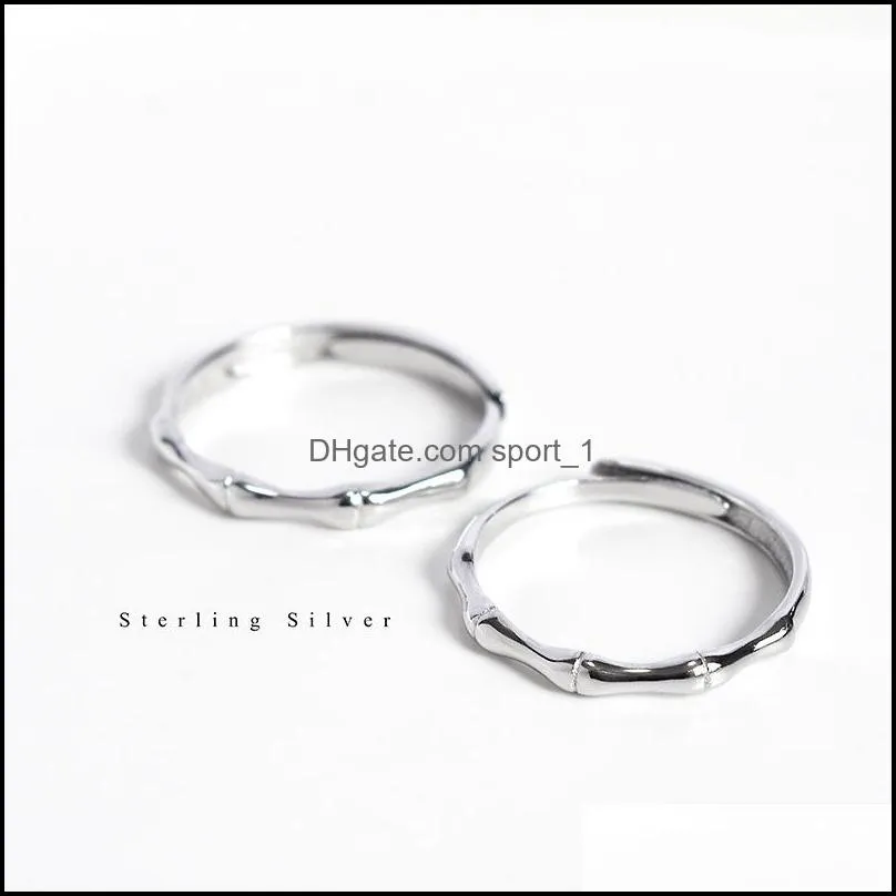 s925 bamboo sterling silver couple rings bamboo niche ring men and women a pair of valentine`s day gifts holiday