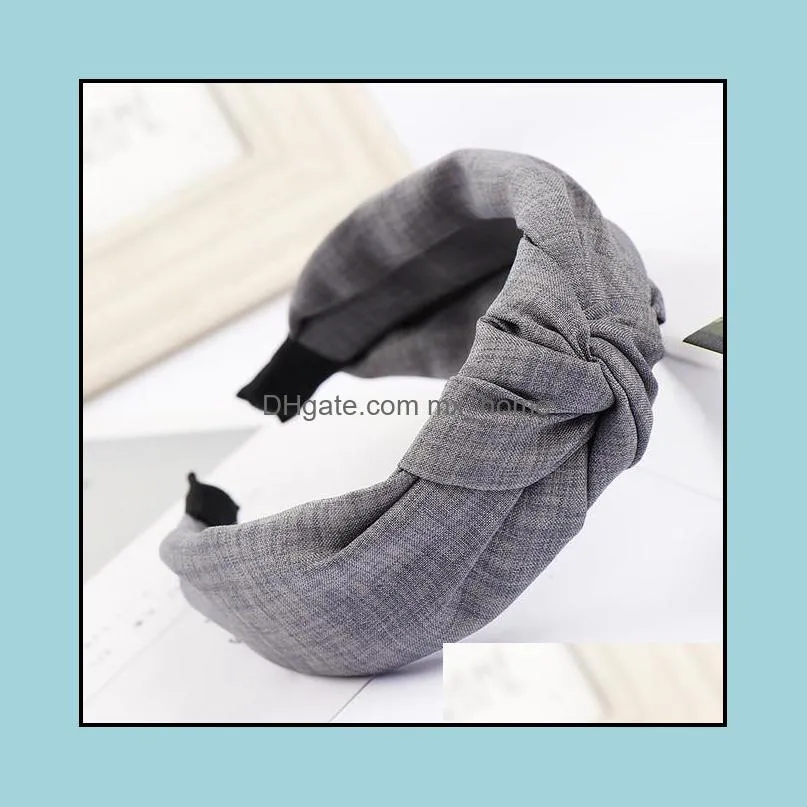 headband solid twist hairband bow knot cross tie cloth headwrap hair band hoop headwear hair bands accessories