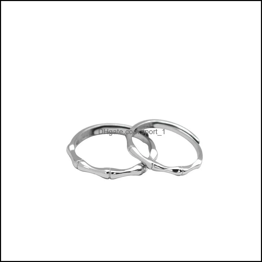 s925 bamboo sterling silver couple rings bamboo niche ring men and women a pair of valentine`s day gifts holiday