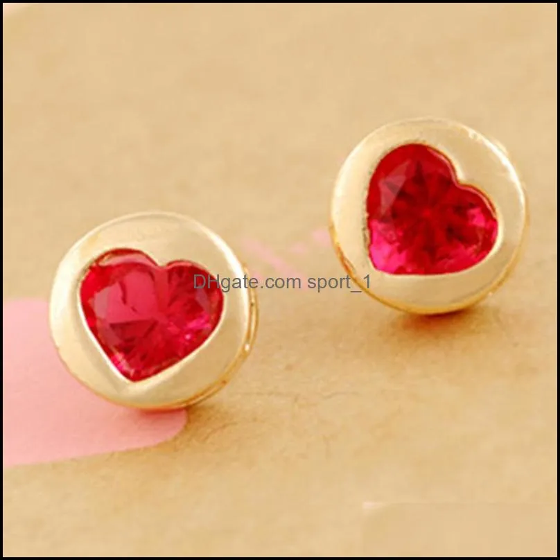 stud earrings wholesale 2016 new style red heart earrings wedding jewelry accessories channel earrings