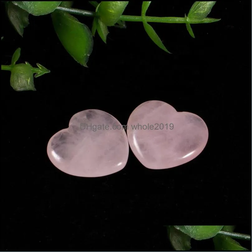 customized natural stone crafts rose quartz crystal mini carvings heart healing crystal heart-shaped gemstone