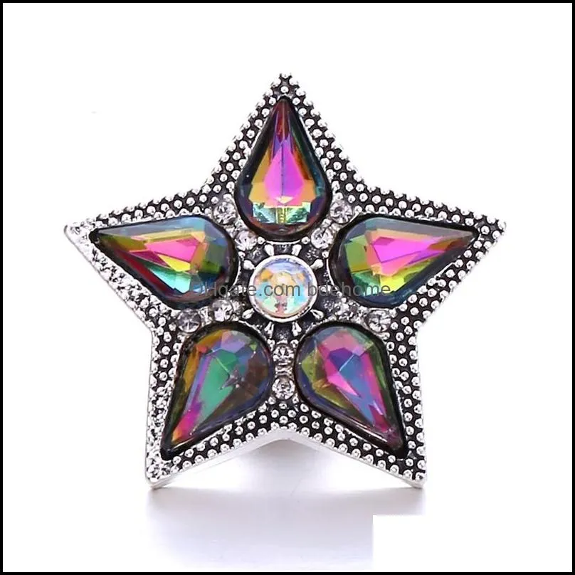 noosa five-pointed star 18mm ginger snap jewelry black plated snap diy necklace bracelet accessory new finding