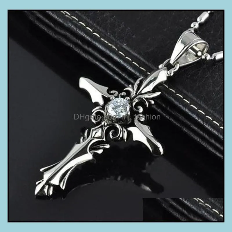 europe and america punk necklace pendant angel wings serpentine cross men`s necklace cool accessories