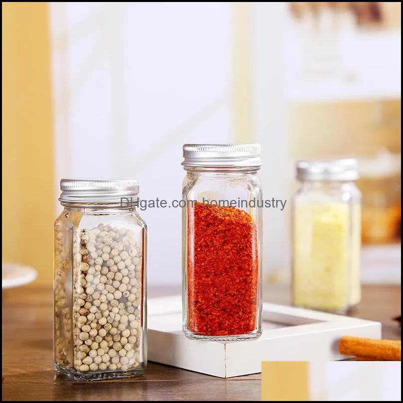 spice jars kitchen organizer storage holder container glass seasoning bottles with cover lids camping condiment containers vt1372