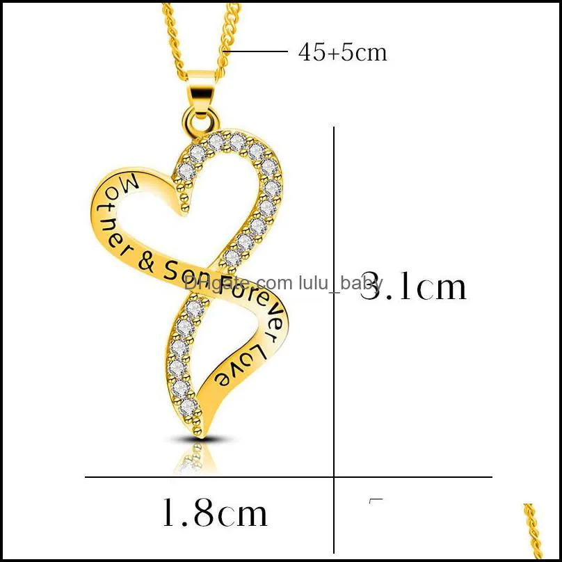 love geometry necklace 925 sterling silver jewelry mother`s day son love heart pendant necklace stainless steel