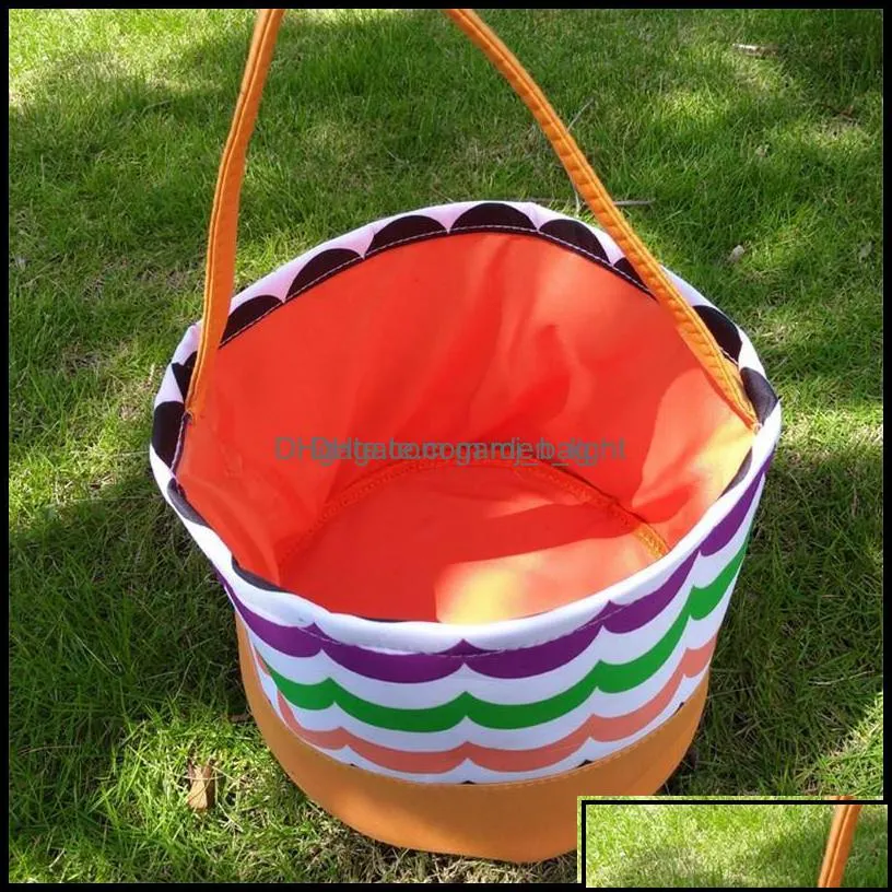 other festive party supplies home & gardenhalloween bucket polka dot bat striped polyester candy collection bag halloween trick or treat