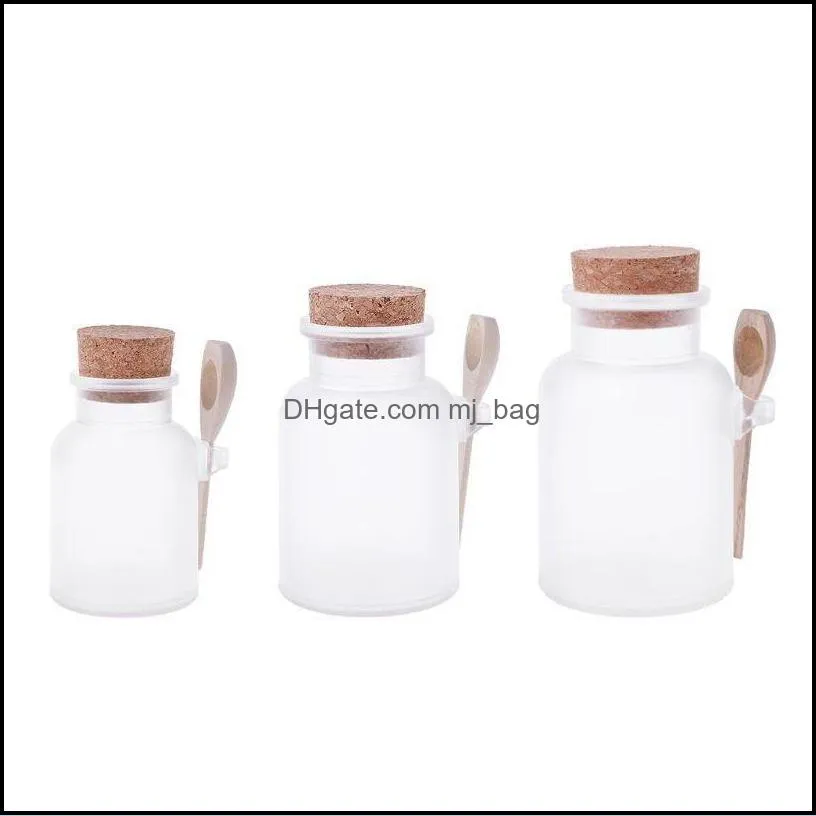 scrub bath salt abs bottle sealed jar wooden spoon soft cork storage stopper bottle frosted seal jllhhy sinabag