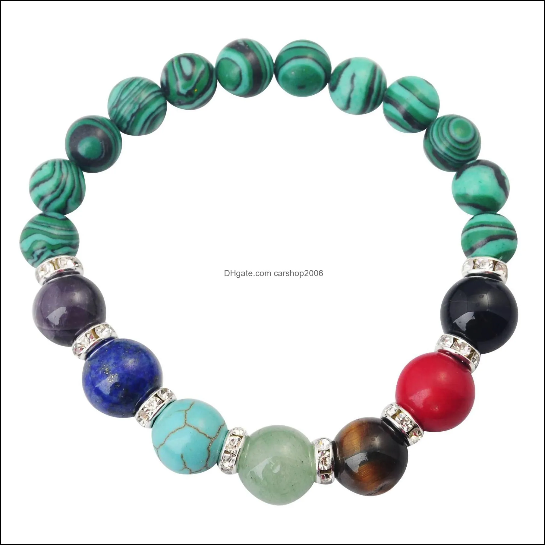 joya gift magnetic hematite 8mm round beads strands stone bracelets 7 chakra gemstone crystal healing reiki women jewelry bangle