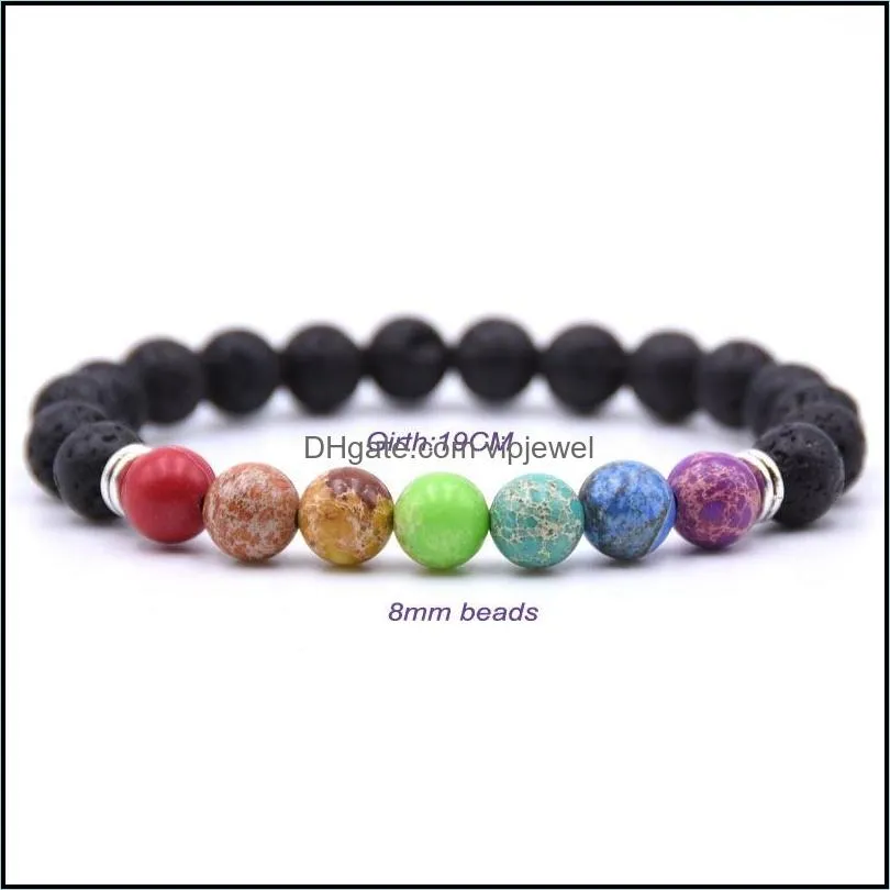 seven gems men and women bracelets adjustable popular 2019 new jewelry  oil diffusion yoga