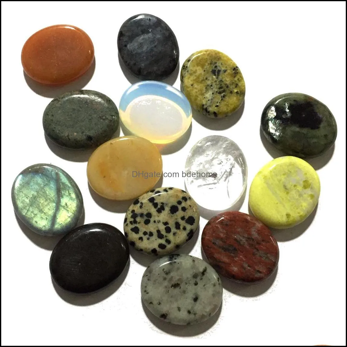 25*30mm worry stone thumb gemstone natural healing crystals therapy reiki treatment spiritual minerals massage palm gem