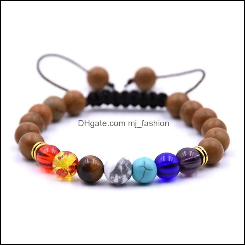 ladies 8mm lava rock 7 chakras aromatherapy essential oil disperser bracelet braided natural stone yoga bead bracelet bracelet