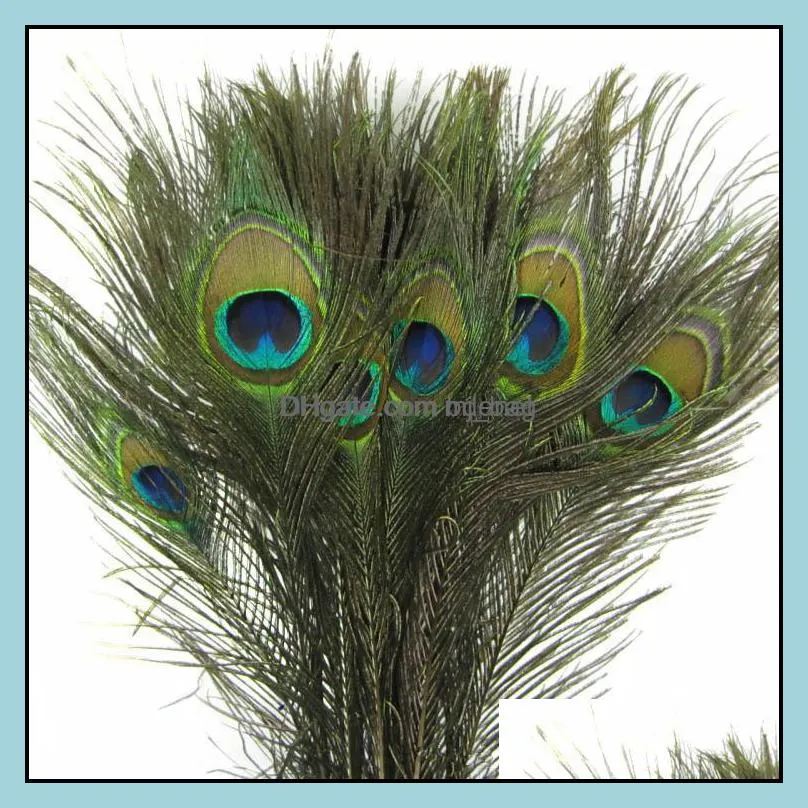 party decoration feathers craft supplies for wedding bdenet yiwu peacock hair 25-30cm eye natural diy material earrings clothing acce