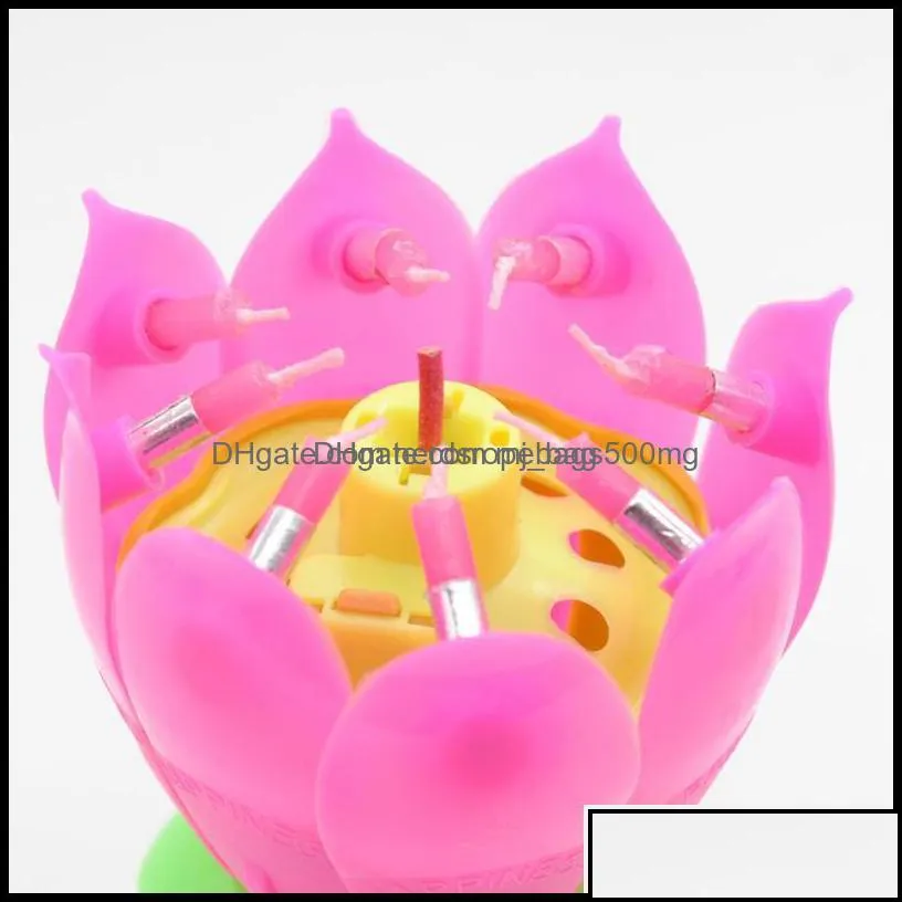 d￩cor home & garden flower single-layer lotus birthday candle party music sparkle cake candles drop delivery 2021 cxzm5