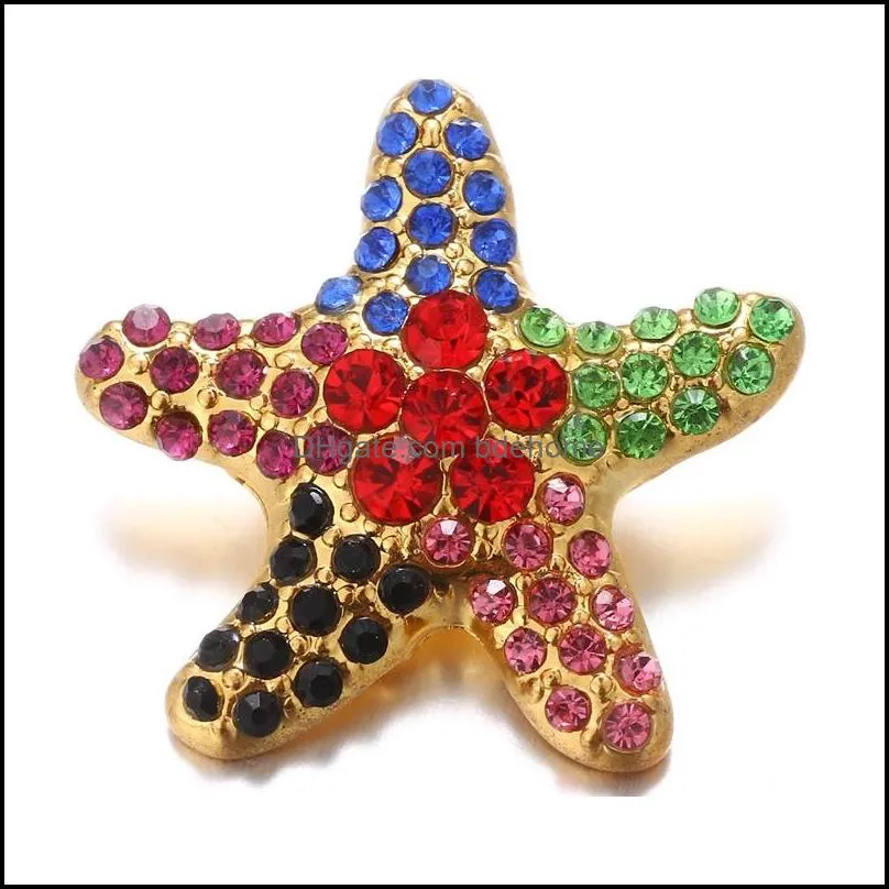 noosa crystal snap button 18mm chunks starfish ginger snap jewelry diy necklace bracelet accessory new finding