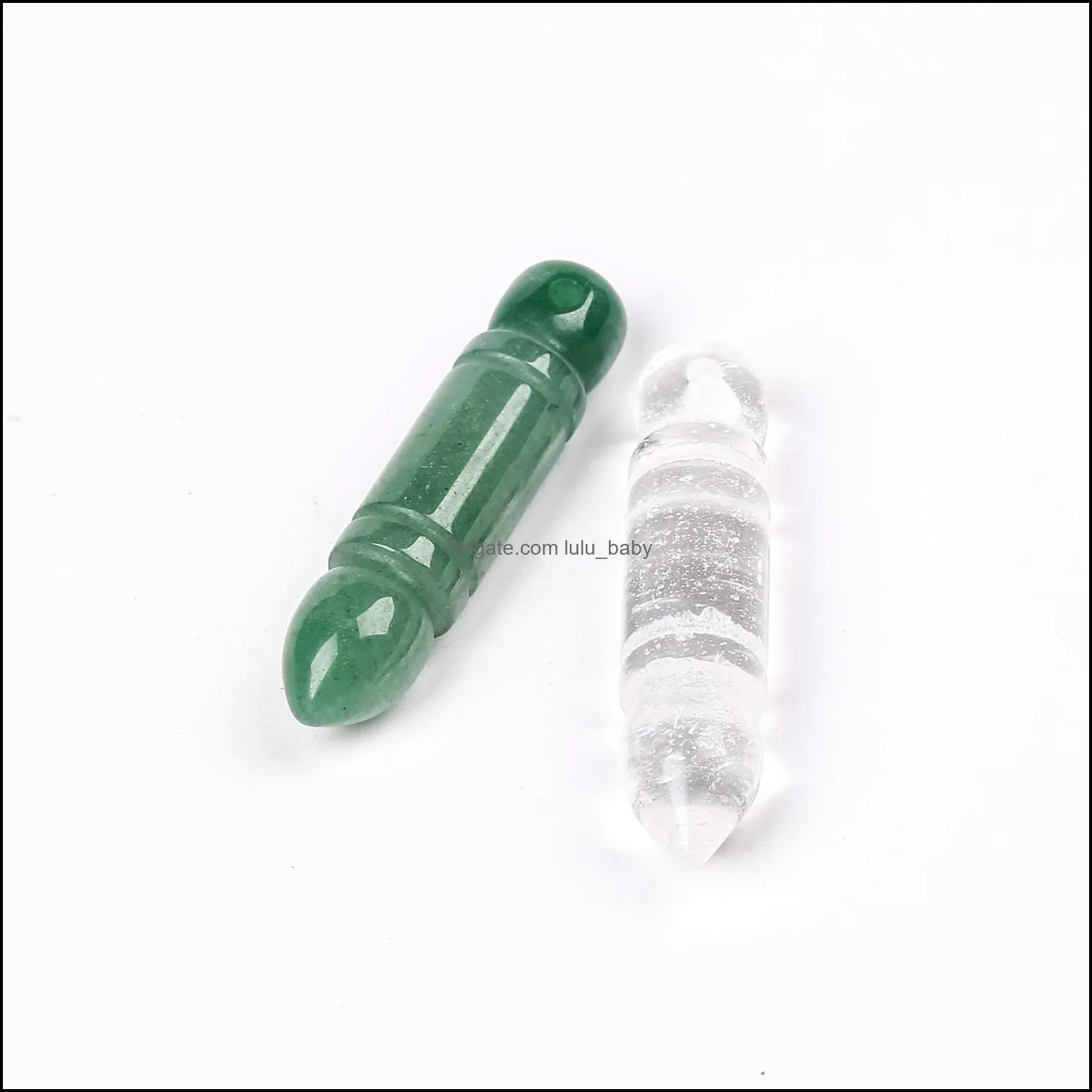 natural green aventurine jade wenchang pen pendant carved white crystal pencil ornament pendants for men and women