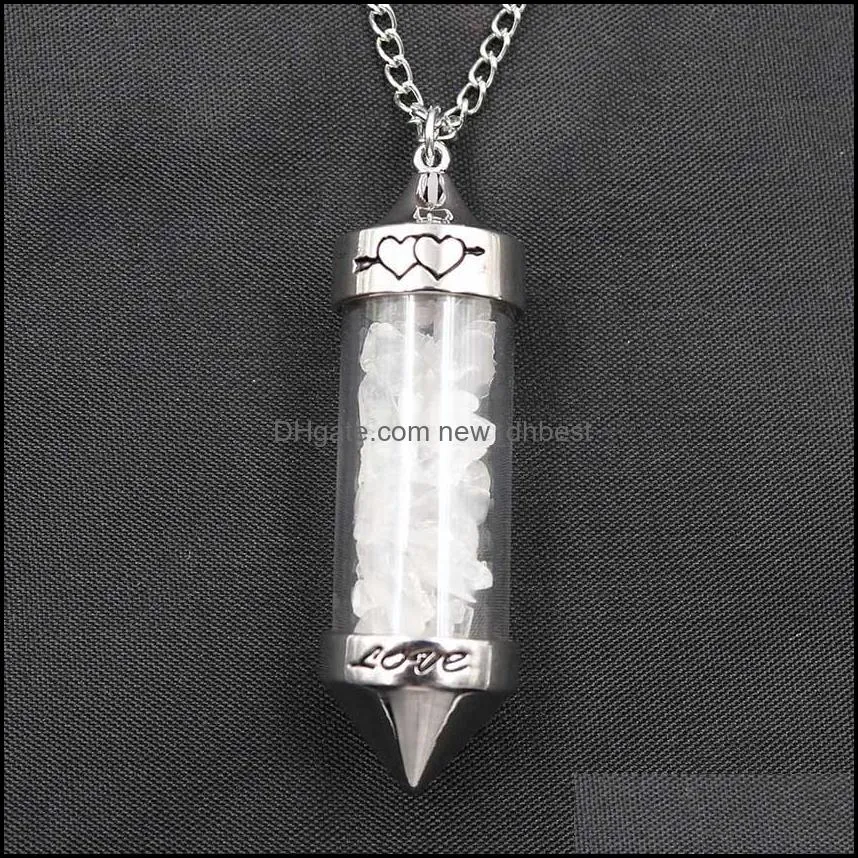 reiki healing crystal pendant wishing bottle sweater chain pendant lady wild temperament personality necklace