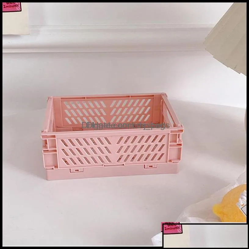 storage boxes bins home organization housekee garden mini folding plastic box collapsible container desktop cosmetic basket office