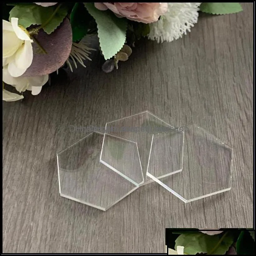 greeting cards 20pcs clear acrylic hexagon blank place laser cut sheet plain tiles wedding decoration for table numbers guest name drop