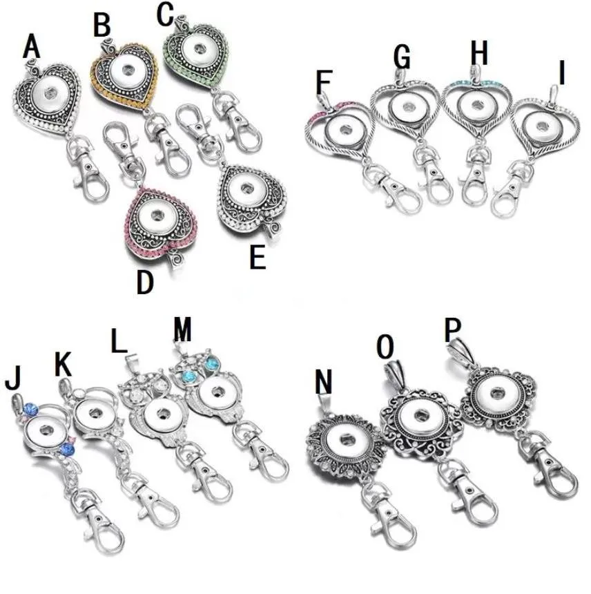 noosa snap button jewelry snap keychains rhinestone love heart 18mm snap button key chains diy keyrings keychains holders lanyard