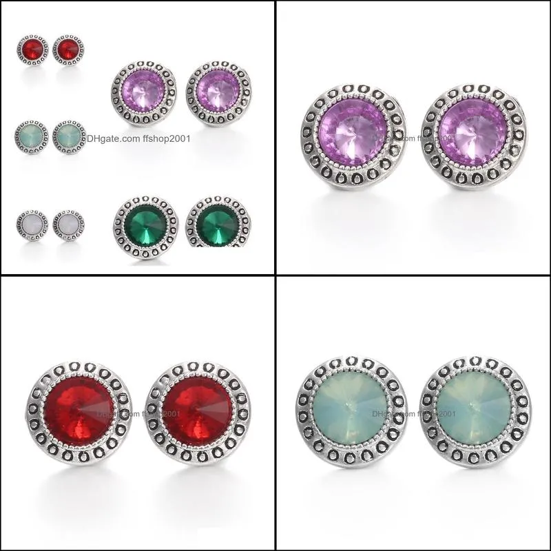 vintage noosa chunks druzy crystal snap button jewelry 12mm snap button with rhinestone diy snap bracelet rings women men party gift