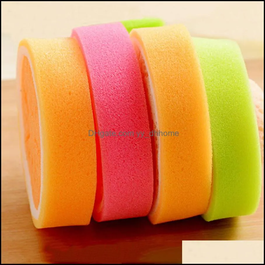 cute fruit shape multi-function kitchen sided fruit cleaning sponge double use cleaner washing dish bowl tools soft sponge dh0723 t03