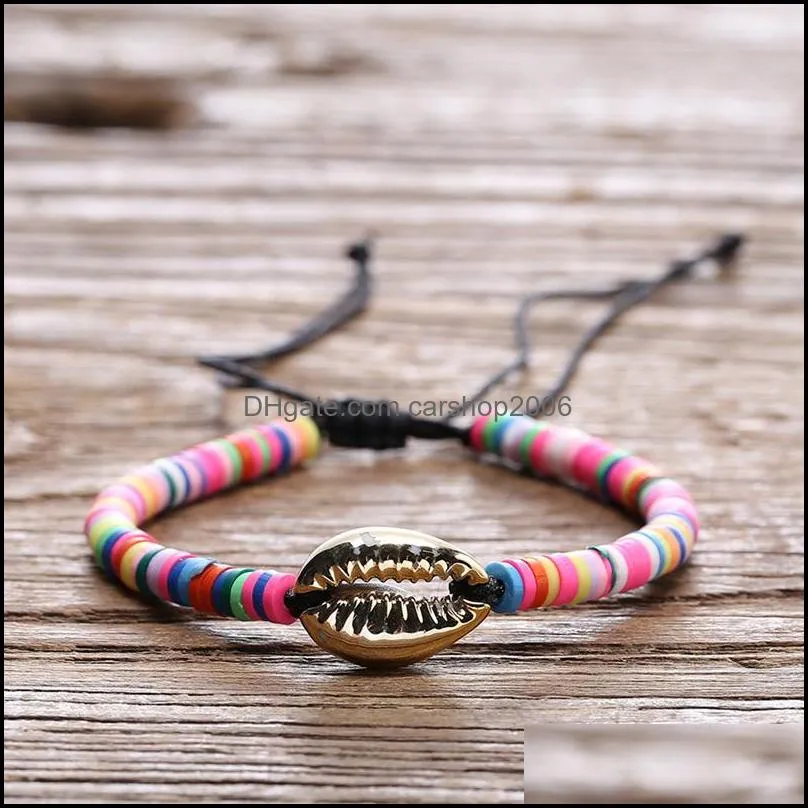hand wrapped shell woven resin friendship bracelet female girl wrist rope adjustable birthday gift