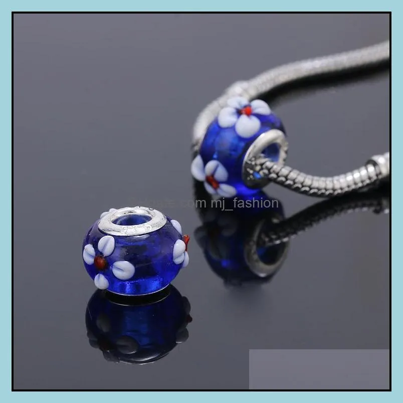 acrylic charms beads silver plated fit charms bracelet & bangle jewelry finding beads