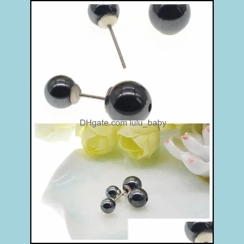 magnetic stud earrings minimalist jewelry 2 pairs / set -8mm / 6mm magnet magnetic men`s and women`s